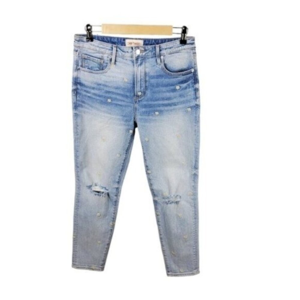Driftwood Gizelle Destroyed Daisy Jeans Light Wash Blue Size 27